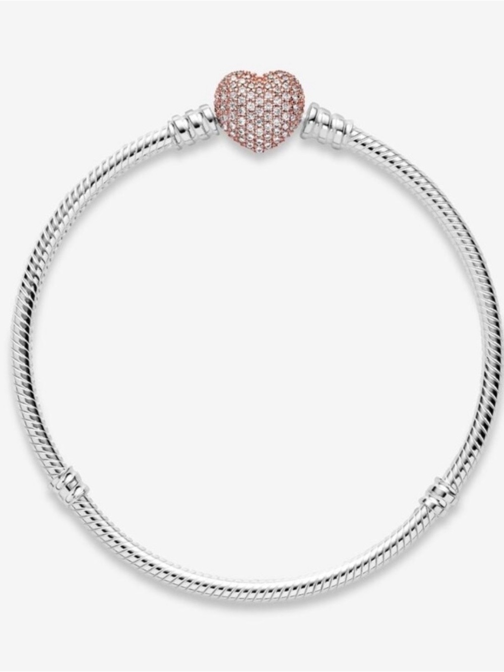 Pandora Two-Tone Heart Charm Bracelet in Silver and Gold - Picture 3 of 4